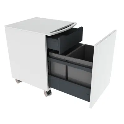 画像 Mini cabinet on wheels with waste sorting and inner drawer, fully extendable with soft-close