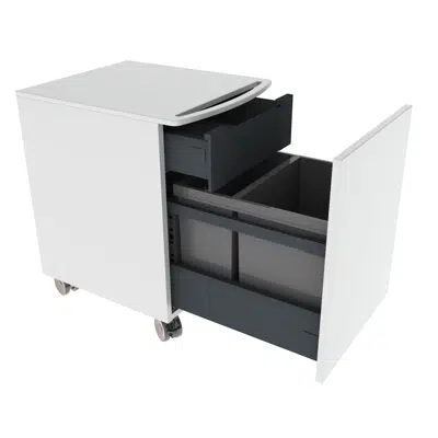 Image for Mini cabinet on wheels with waste sorting and inner drawer, fully extendable with soft-close