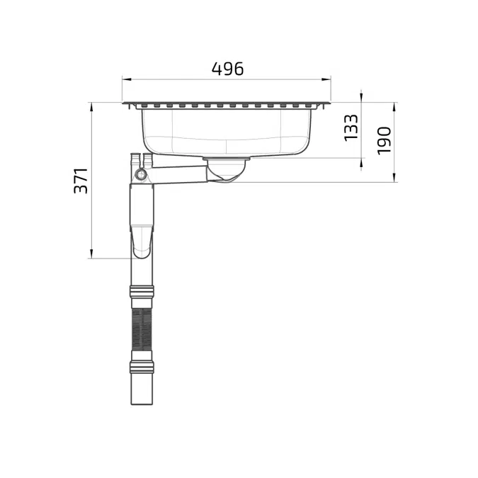 Flache barrierefreie Einbauspüle ES15 - 76,6 cm