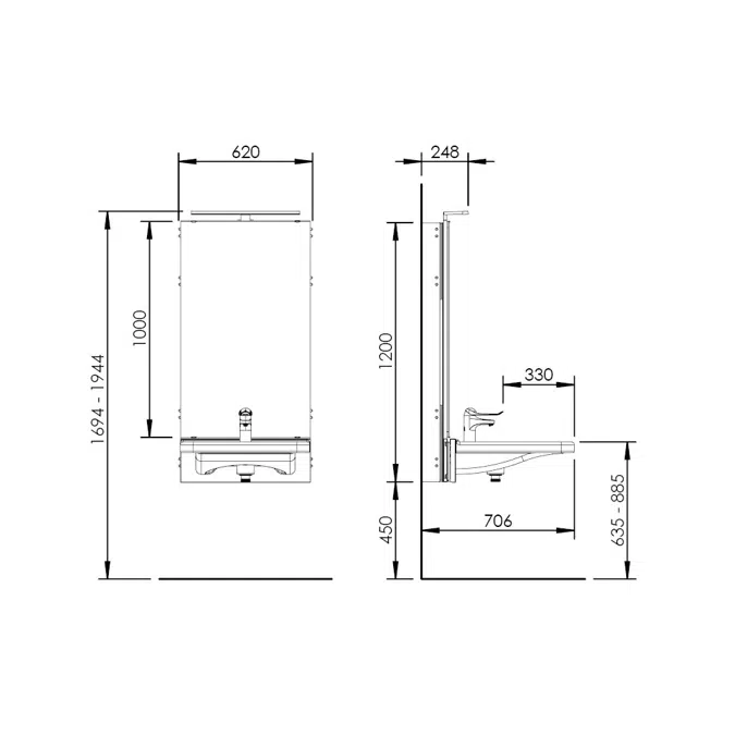 Washtischmodul BASICLINE 433-10