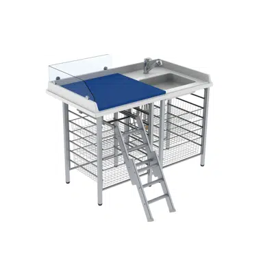 Obrázek pro Changing table 327 laundry sink right - Ladder left, border height 20 cm, 140x80 cm