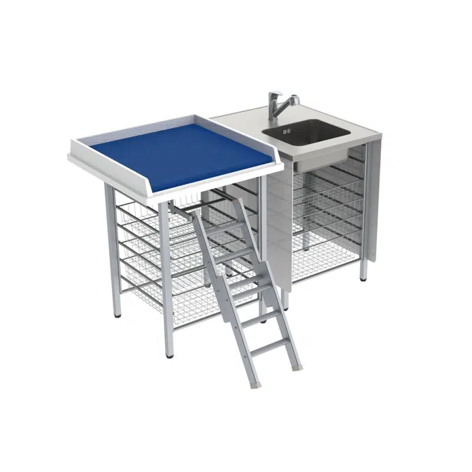 Changing table 327 - Combination 1, washing bench, 147x80 cm
