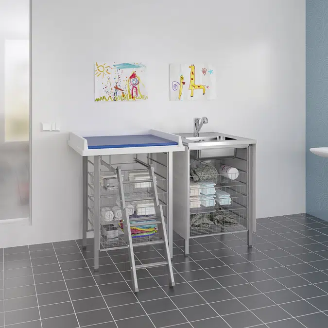 Changing table 327 - Combination 1, washing bench, 147x80 cm