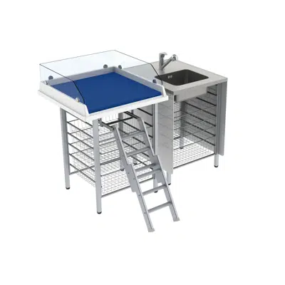 Obrázek pro Changing table 327 - Combination 1, washing bench, border height 20 cm, 147x80 cm