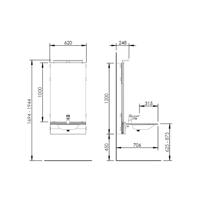 Washtischmodul BASICLINE 433-15