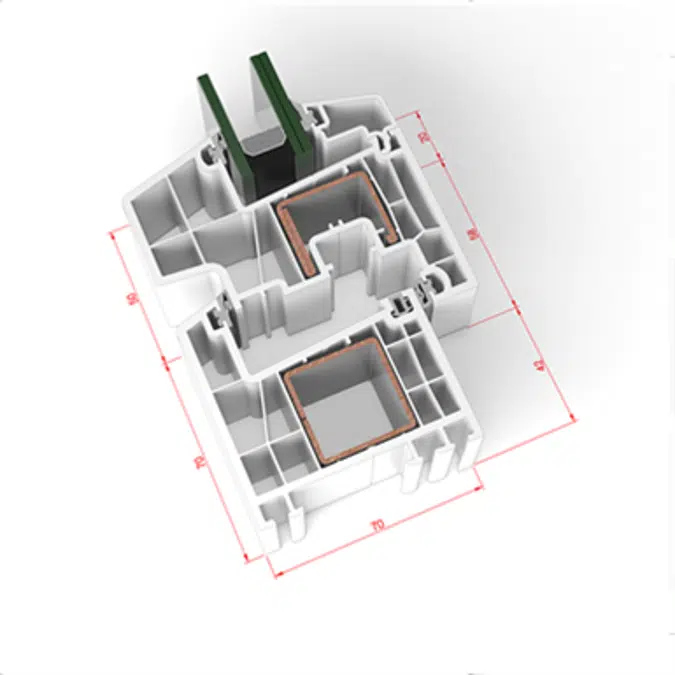 STRUGAL DOMUS + PVC Hinged Window (One-Leaf + Fixed-Leaf)