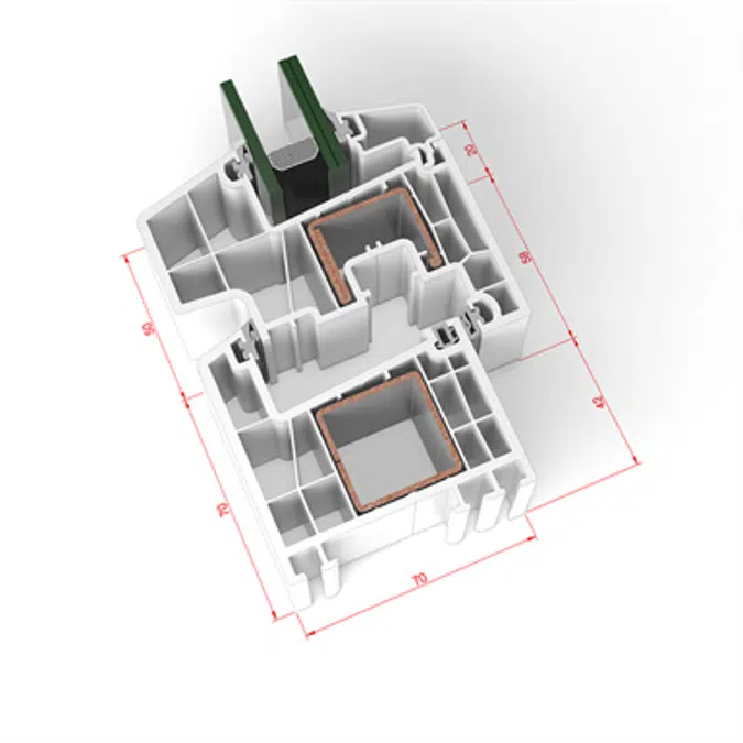 STRUGAL DOMUS +  PVC Hinged Window (One-Leaf)