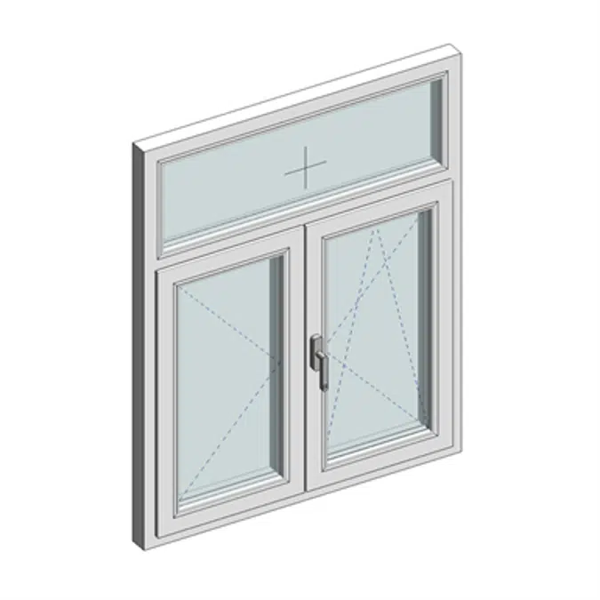 STRUGAL DOMUS + PVC  Hinged Window  (Two-Leaf+Fixed-Top)