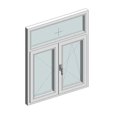 Image for STRUGAL DOMUS + PVC  Hinged Window  (Two-Leaf+Fixed-Top)