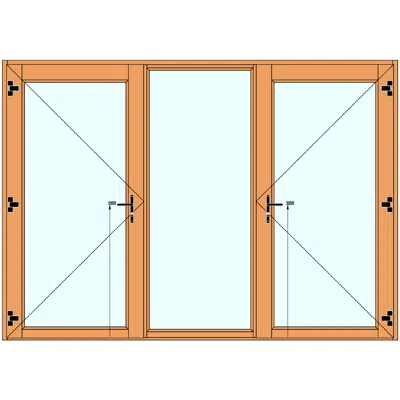 Image for POETV09 | Two Outswing Door triple glazed with a central fixed pane