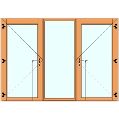 Зображення для POETV09 | Two Outswing Door triple glazed with a central fixed pane