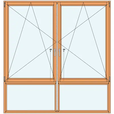 Image pour FDV13 | Ensemble composé de 2 fenêtres 1 vantail avec OB sur allège fixe vitrée