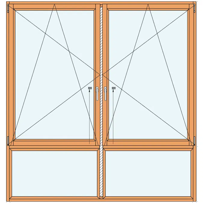 FDV13 | Set of two single windows with tilt and turn with two stills (glazed or not)