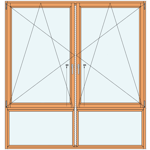 fdv13 | ensemble composé de 2 fenêtres 1 vantail avec ob sur allège fixe vitrée