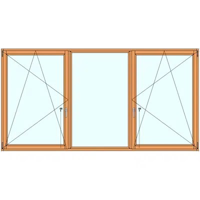 Зображення для FDV13 | Ensemble composé de 2 fenêtres 1 vantail avec OB et 1 fenêtre fixe centrale