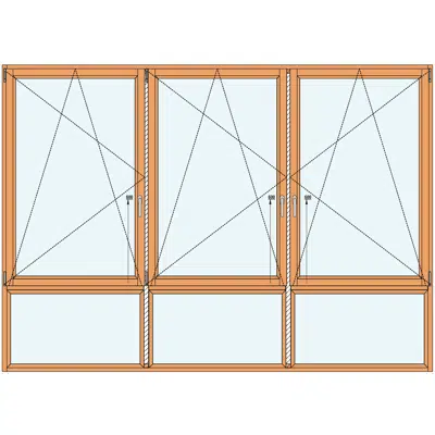 Image pour FDV13 | Ensemble composé de 3 fenêtres 1 vantail avec OB sur allège fixe vitrée