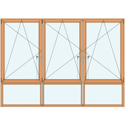 Image for FDV13 | Ensemble composé de 3 fenêtres 1 vantail avec OB sur allège fixe vitrée