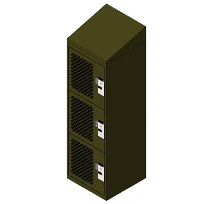 Image for Personal Storage Locker 3 Tier Single Door Mesh Slope Top