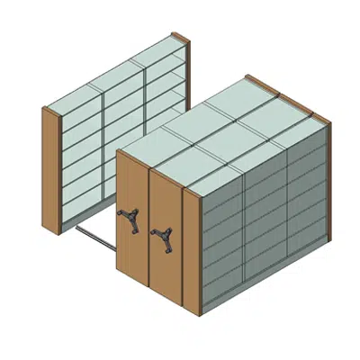 Image for High Density Mobile 4 Post Shelving System Recessed Rail