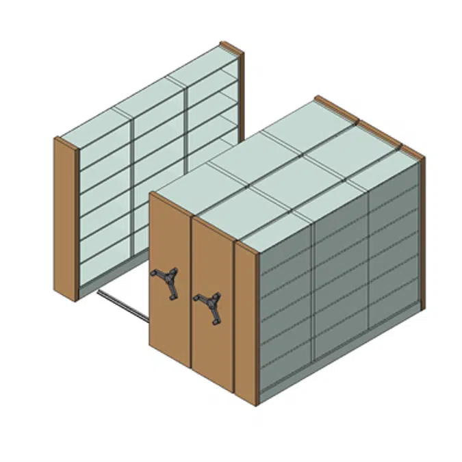 High Density Mobile 4 Post Shelving System Recessed Rail