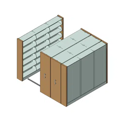 High Density Mobile Cantilever Shelving System Recessed Rail图像