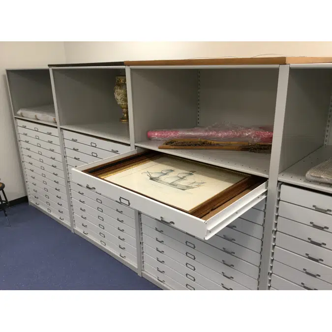 Nantucket Drawers and Trays on 4-Post Shelving