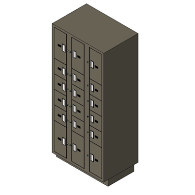 Image for Evidence Storage Locker Pass-Thru 18 Openings Multi Rear Door