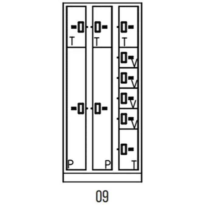 Evidence Storage Locker Pass-Thru 10 Openings Mesh Rear Door