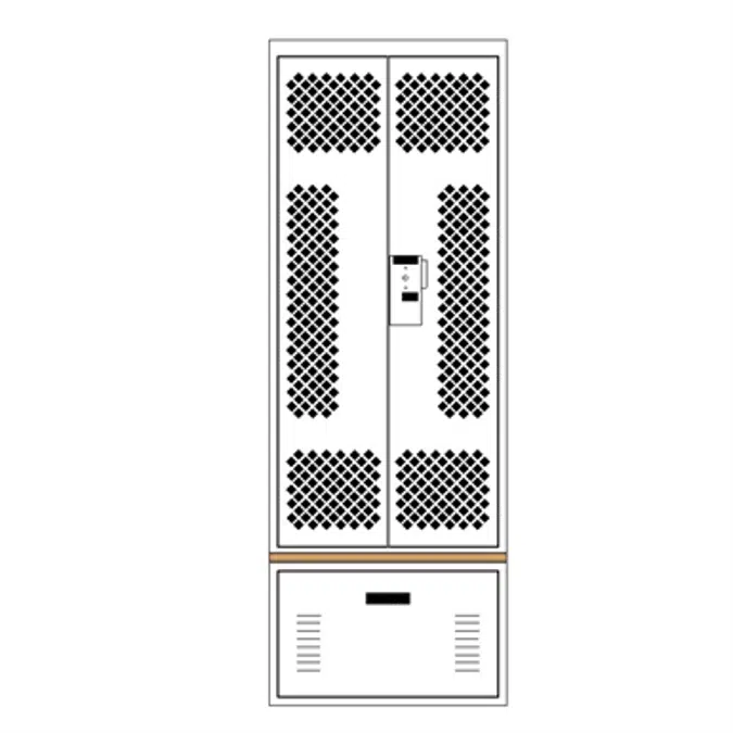 Personal Storage Locker Double Door Bench Drawer Mesh