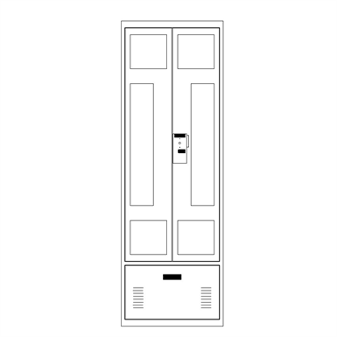 BIM objects - Free download! Personal Storage Locker Double Door Drawer ...