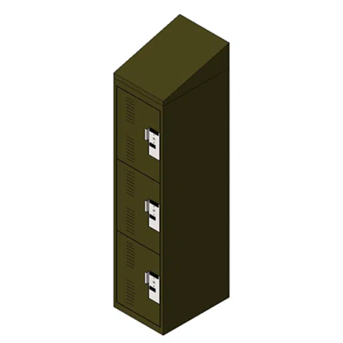 Personal Storage Locker 3 Tier Single Door Slope Top