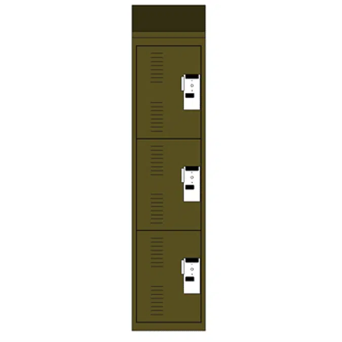 Personal Storage Locker 3 Tier Single Door Slope Top