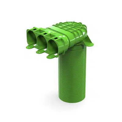 ducoflex 90° bent splitter vent connector long 3x63 d125