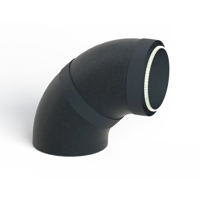 DucoFlex insulated 90° bend with integrated coupler D200