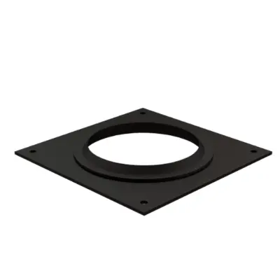 Image pour 4" Wall Plate Square Plastic (Black)