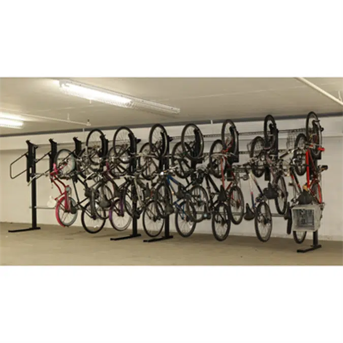 Freestanding vertical store bike rack