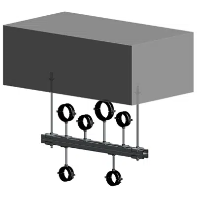 afbeelding voor Slab mounted HVAC hanger assembly 1xHcD+2xVr