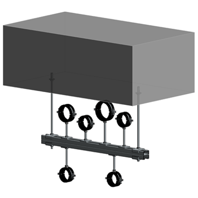 Image for Slab mounted HVAC hanger assembly 1xHcD+2xVr