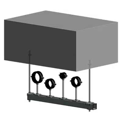 afbeelding voor Slab mounted HVAC hanger assembly 1xHc+2xVr