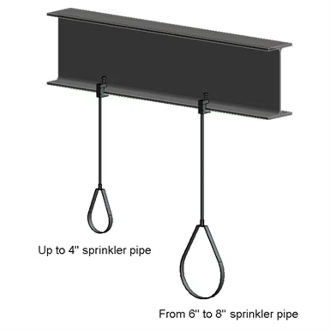 Steel beam mounted sprinkler hanger assembly