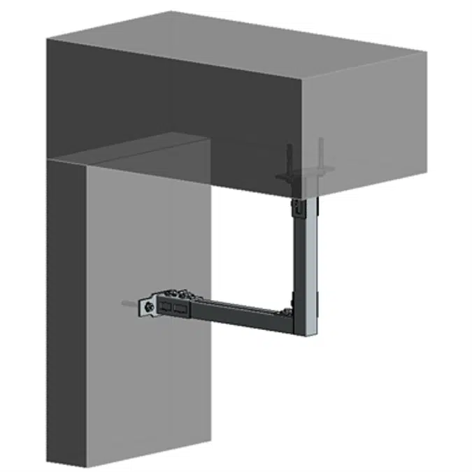 Slab/wall mounted HVAC hanger assembly 1xHc+1xVc