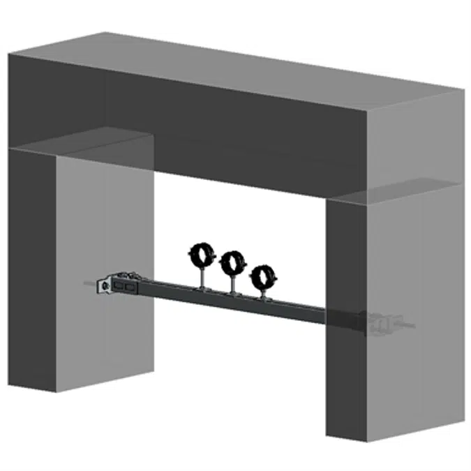 Wall/wall mounted HVAC hanger assembly 1xHc