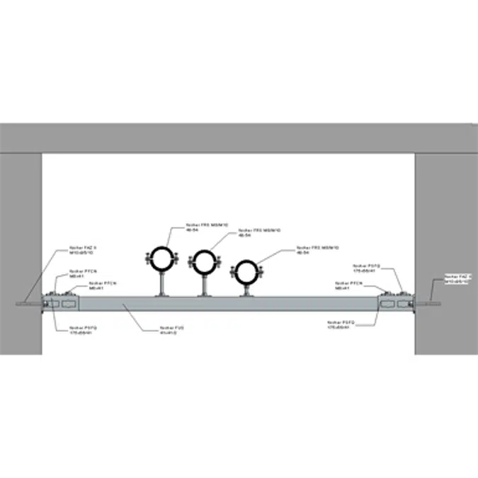 Wall/wall mounted HVAC hanger assembly 1xHc