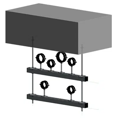 afbeelding voor Slab mounted HVAC hanger assembly 2xHc+2xVr
