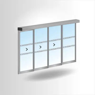 PORTALP RS 3-leaf telescopic door G38 single with fixed panel图像