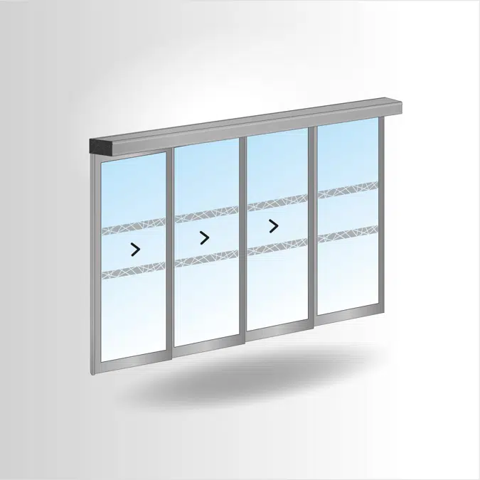 PORTALP RS 3-leaf telescopic door G38 single with fixed panel