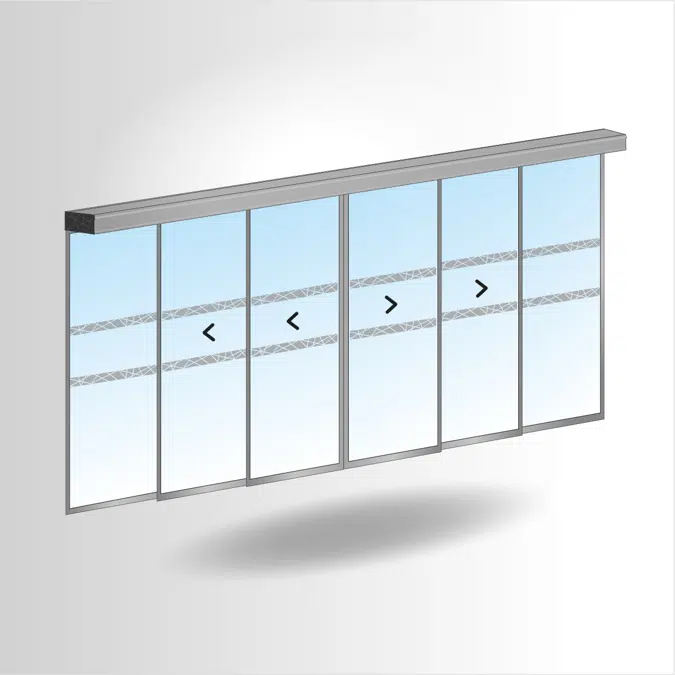 PORTALP RS 4-leaf telescopic door G25 double with fixed panels