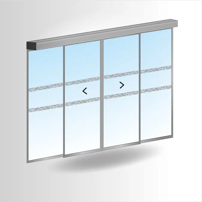 PORTALP RS 2-leaf sliding door G25 double with fixed panels