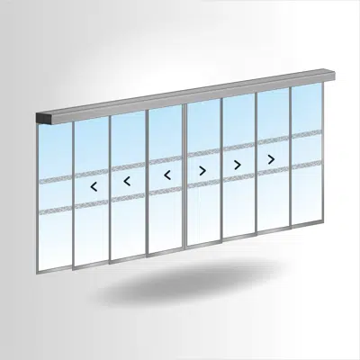 Image for PORTALP RS 6-leaf telescopic door G25 double with fixed panels