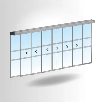 Imagem para PORTALP RS 6-leaf telescopic door G25 double with fixed panels}